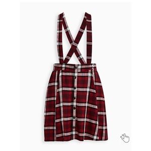 Torrid Skirtall-Challis Plaid Burgundy-1X-NWT